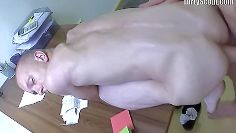 I fuck a brunette with a white blouse in my desk drawer