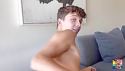 Stepdaddy fucks her stepson's big cock in a porn video