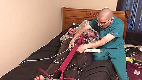 Beautiful teen with big natural tits gets it tied up on the bed