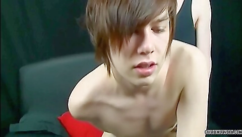 Brunette with big tits cumshots her lips and gets a facial