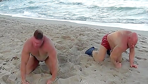 Outdoor naked porn video with a brunette and a stud