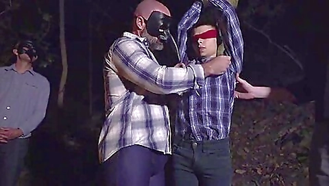 Man is getting a tight ass fucked in his bondage suit