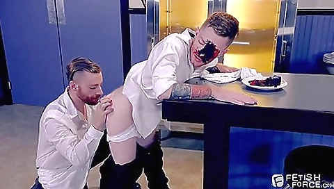 The deepthroat and piercing domination in this porn scene