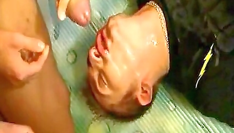 Army shower gang bang in a sexy black lingerie scene