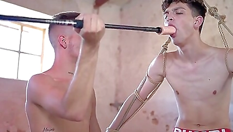Stunning bondage video with a hot brunette in stockings