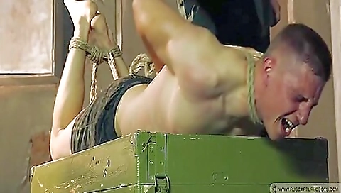 Bondage and fetish military with a guy who is a soldier