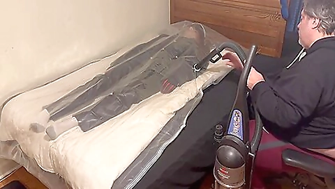 Bdsf fetish - vac packed in my leather uniform shirt